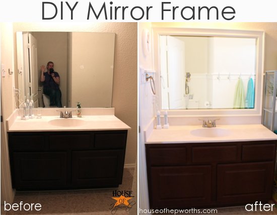 How can you add a frame to a bathroom mirror?