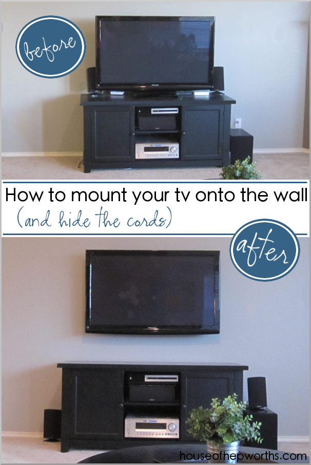 How To Mount Your Tv To The Wall And Hide The Cords House Of