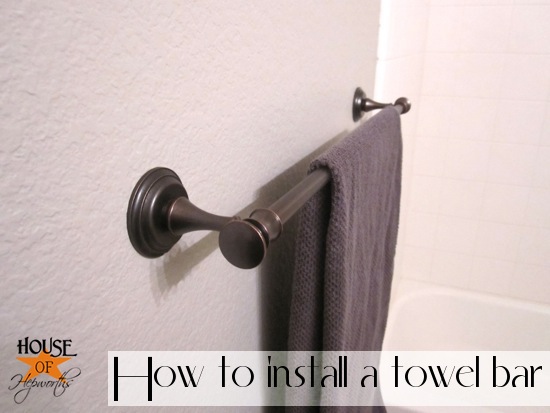 How to install a towel bar.  www.houseofhepworths.com #target #diy #tutorial #towel