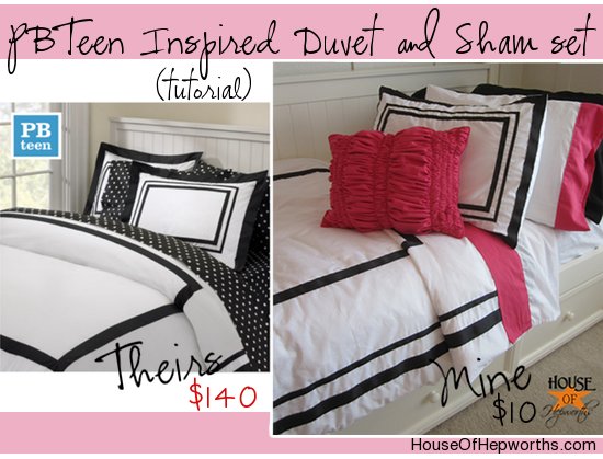 Pbteen Inspired Duvet Sham Tutorial Bedding Week House Of