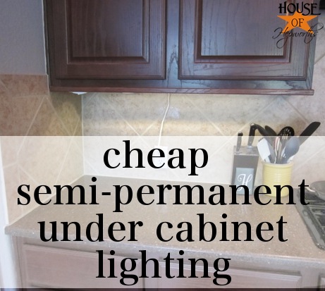 Cheap semi-permanent under cabinet lighting from www.houseofhepworths.com.  #ikea #lighting #cabinet #kitchen