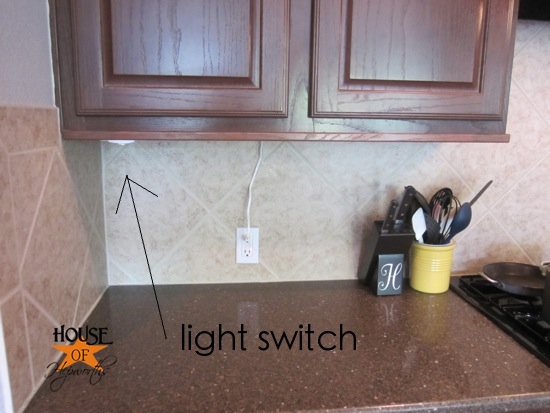 Under counter outlet light switch