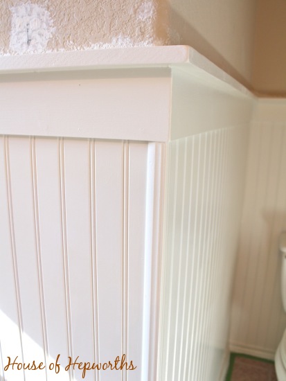 beadboard and hooks in the bathroom - House of Hepworths