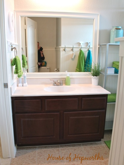 beadboard and hooks in the bathroom - House of Hepworths