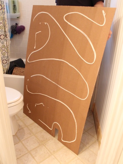 An Easy DIY Beadboard Hook Wall In The Kids' Bathroom