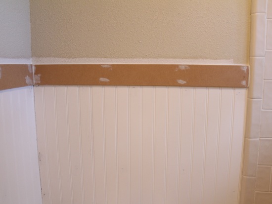 An Easy DIY Beadboard Hook Wall In The Kids' Bathroom