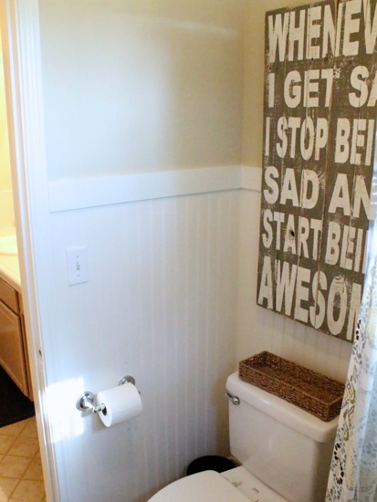 beadboard and hooks in the bathroom - House of Hepworths