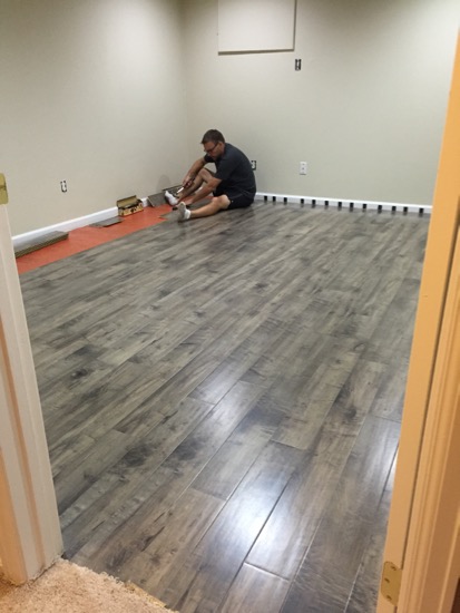 Our first DIY project laminate flooring in Ben s basement office