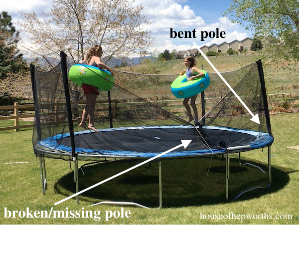 Trampoline safety shop net poles