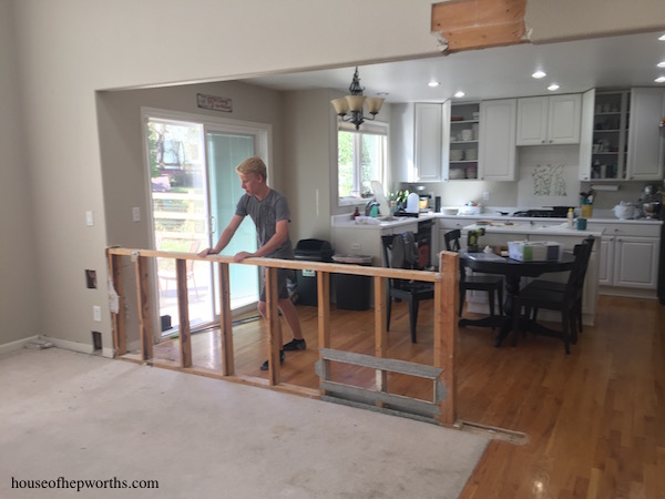 Tearing Out A Half Wall Between Kitchen And Family Rooms