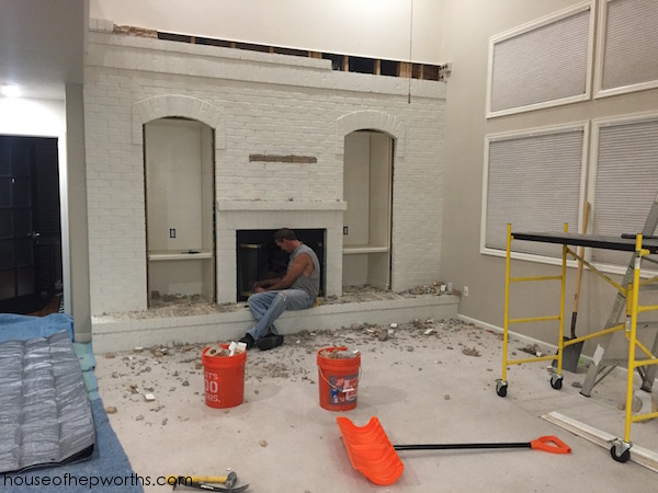 Knocking Down A Huge Brick Fireplace Wall House Of Hepworths