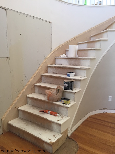 DIY Hardwood Staircase Makeover: Replacing Carpet With Wood Treads On Pie  Steps And Curved Landings - T. Moore Home Interior Design Studio