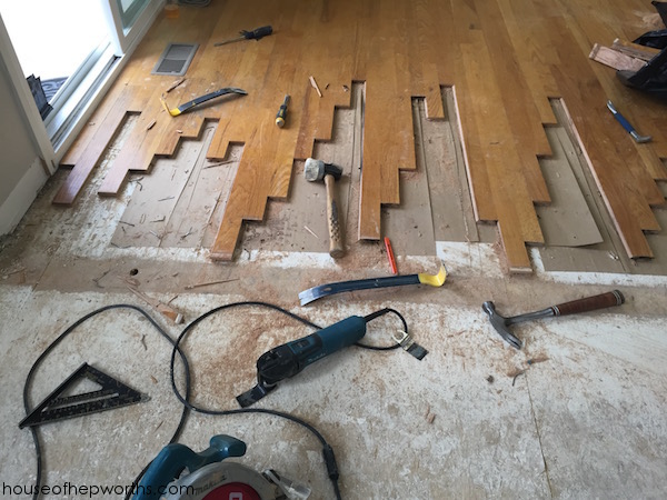 Refinishing Hardwood Floors Part 1, How To Cut Hardwood Floor