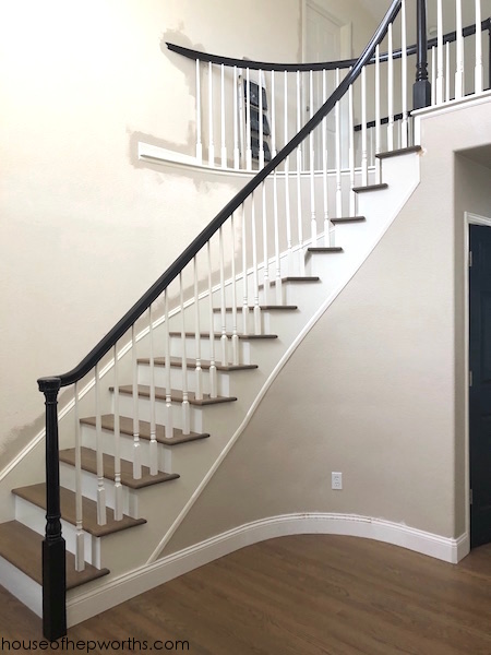 DIY Hardwood Staircase Makeover: Replacing Carpet With Wood Treads On Pie  Steps And Curved Landings - T. Moore Home Interior Design Studio