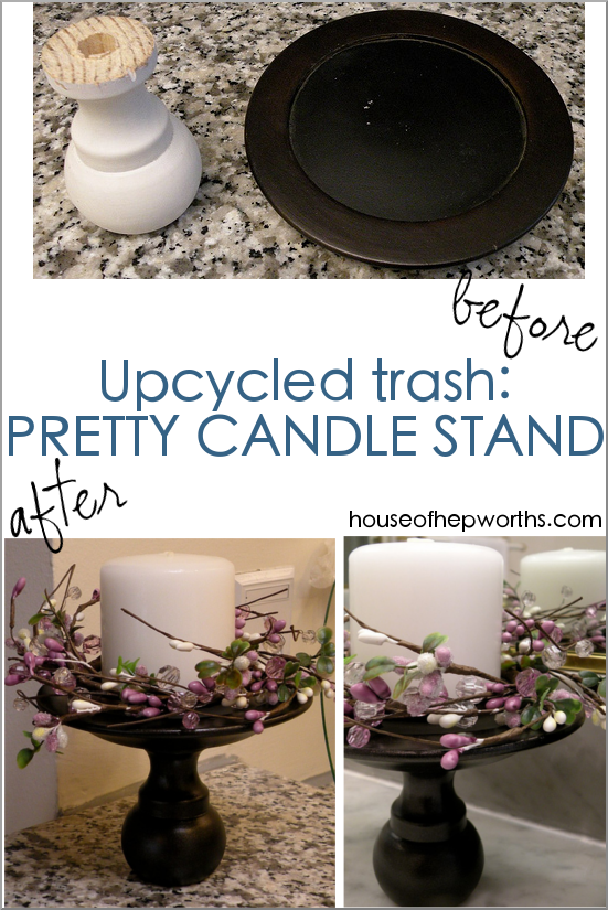 Turn thrift store trash into the cutest candle stand! Super easy DIY! www.houseofhepworths.com