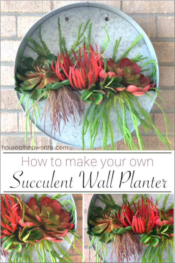 Succulent Planter Round Metal Wall Hanging