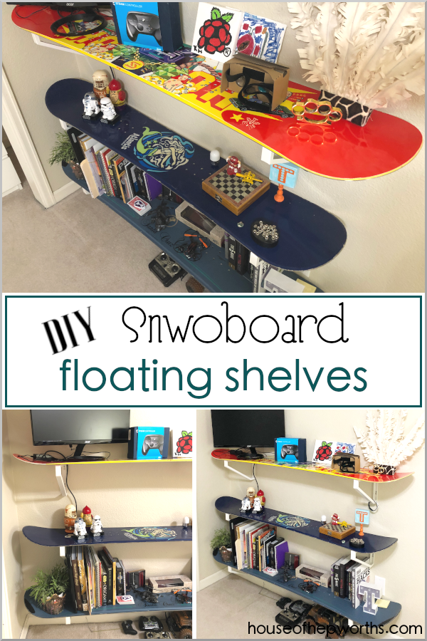 snowboard diy floating shelves